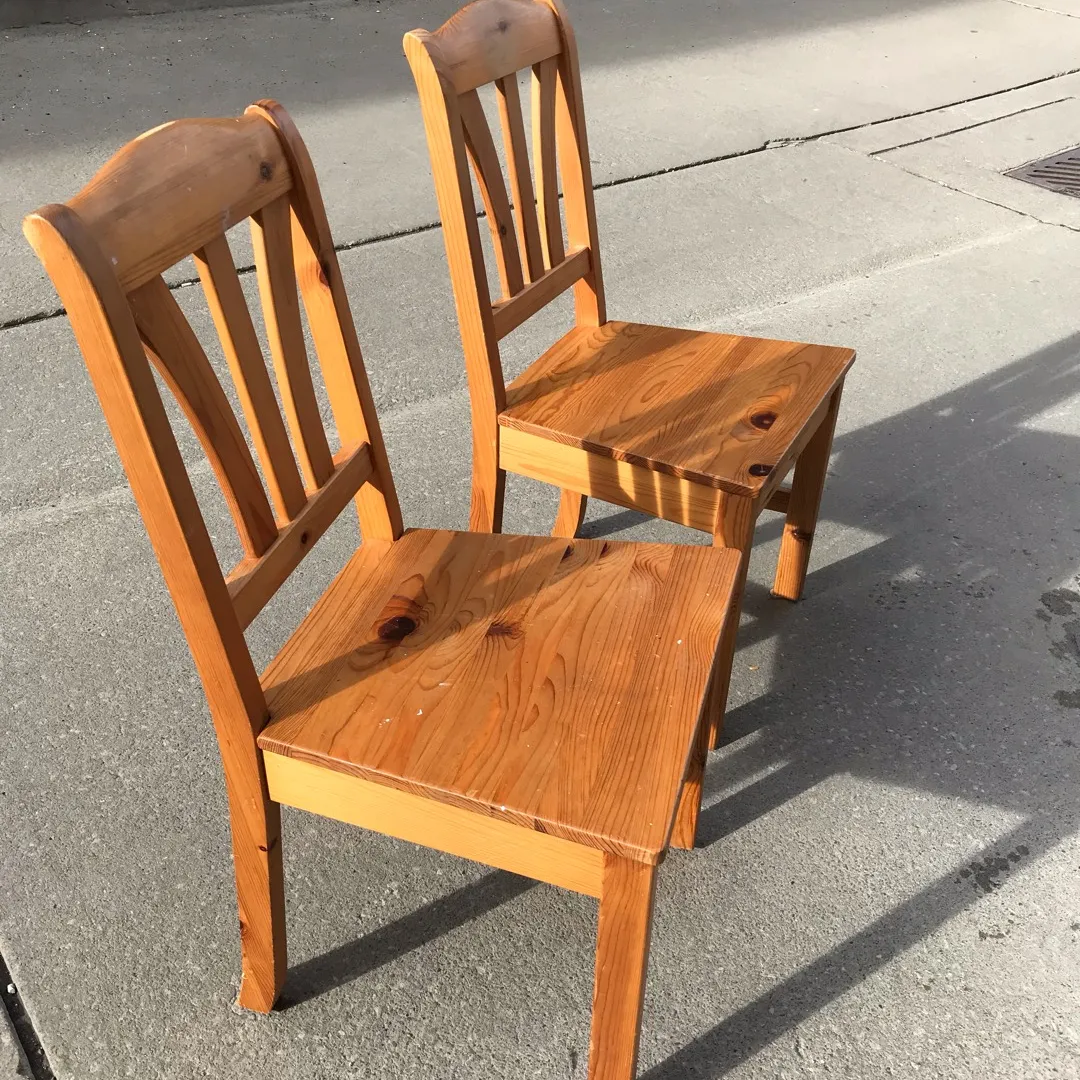 3 Wood IKEA Chairs photo 3