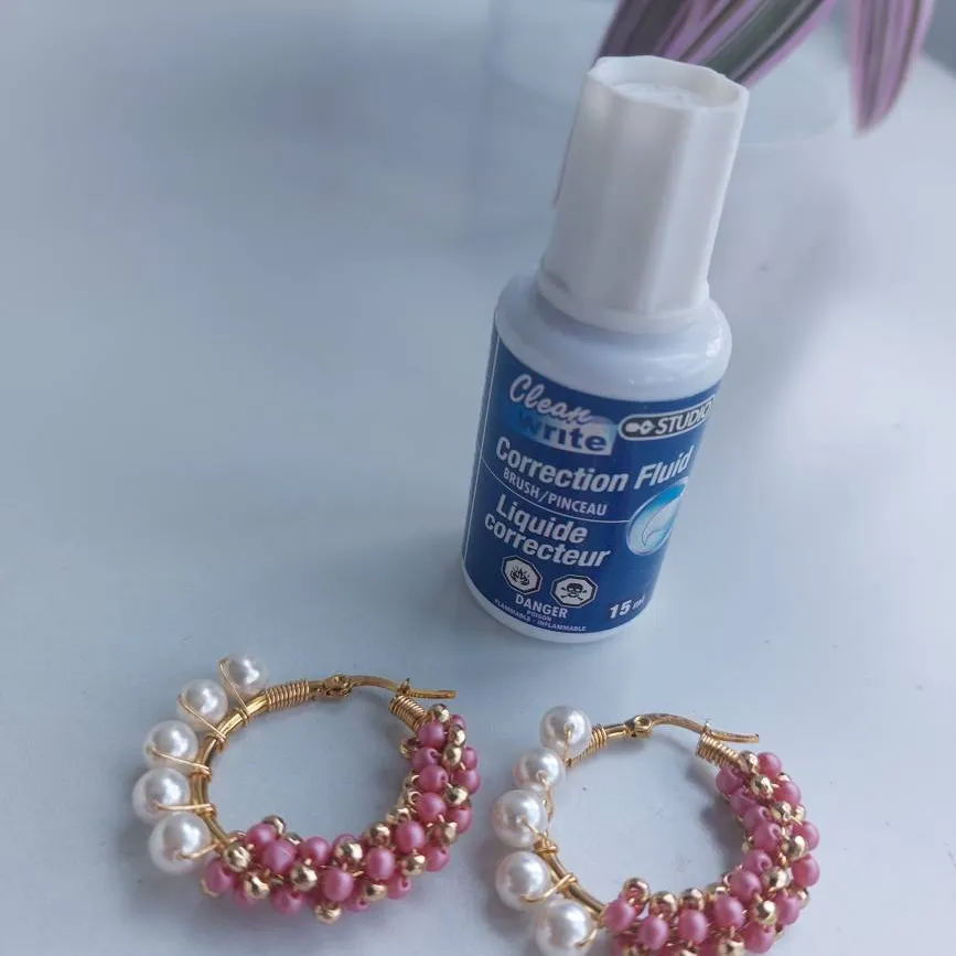 Gold Plated Hoop Earrings With Freshwater Pearls photo 3