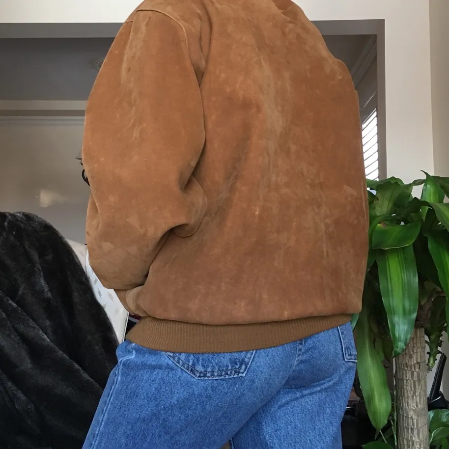 BROWN SUEDE BOMBER JACKET photo 1