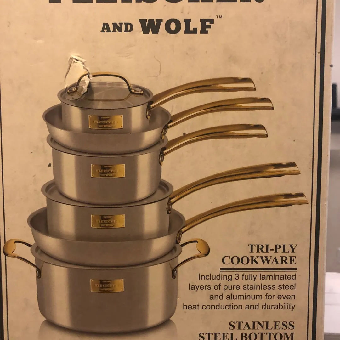 Fleischer And Wolf Gold Handled Pot And Pan Set photo 1