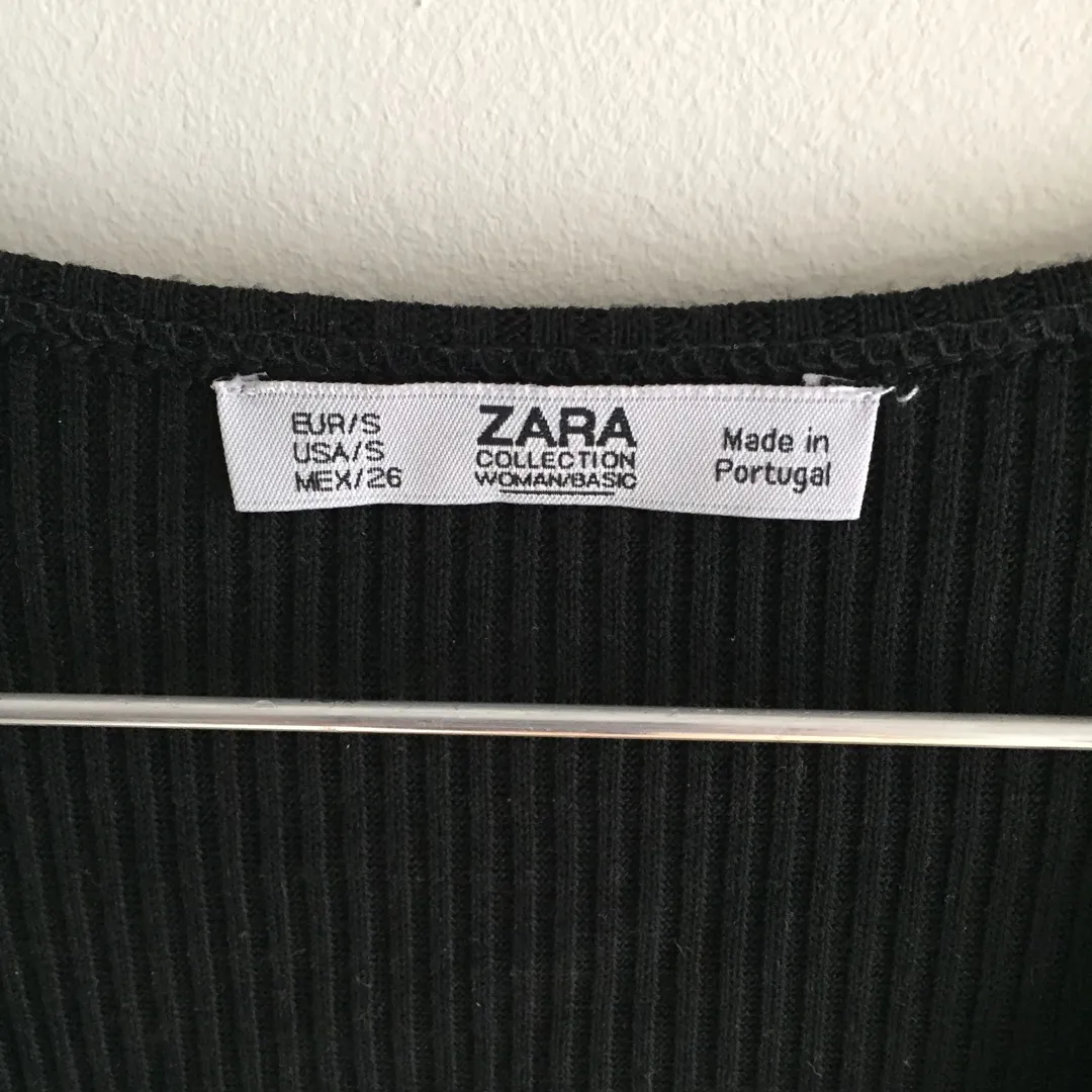 Zara Black Ribbed Shirt photo 3