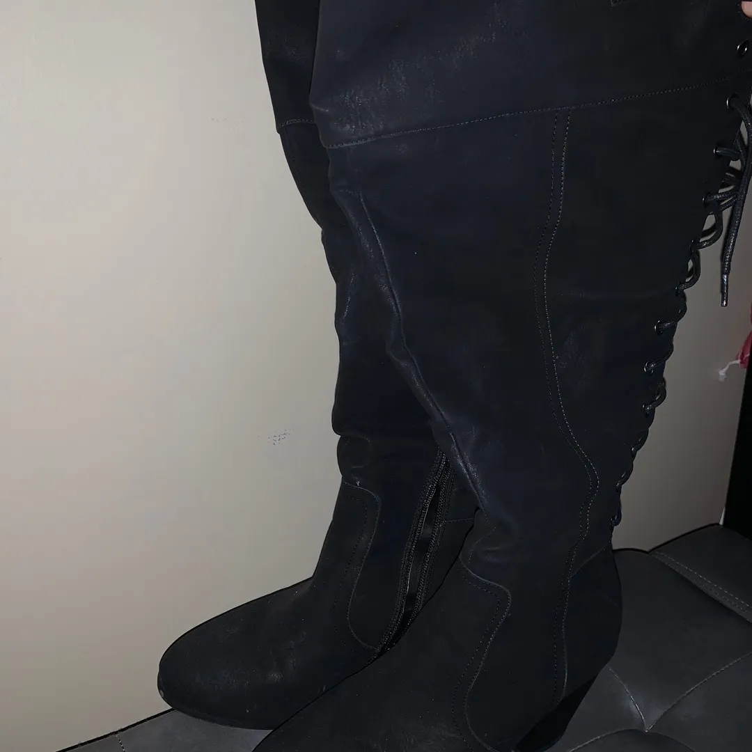 Sexy Lace Up Plus Size 10W Boots photo 4