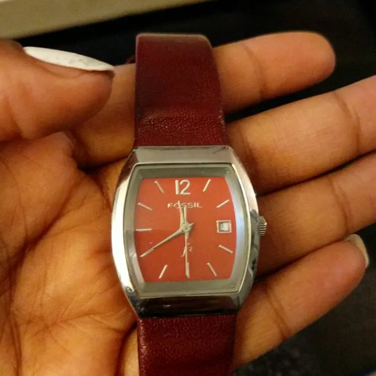Fossil Maroon Leather Strap Watch photo 1