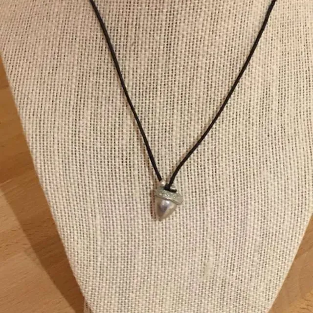 Solid Pewter Acorn Necklace photo 1