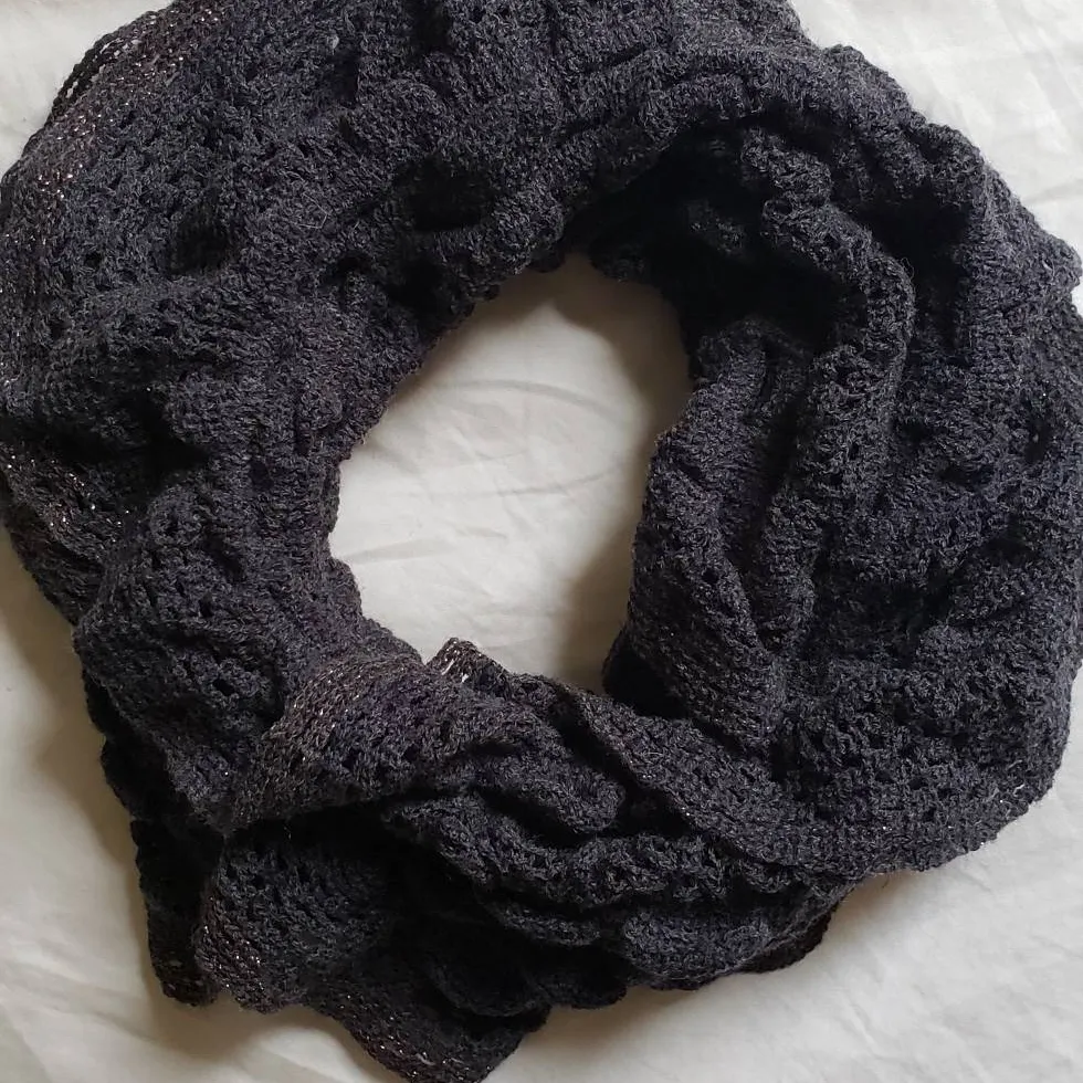Light Knit Charcoal Infinity Scarf photo 1