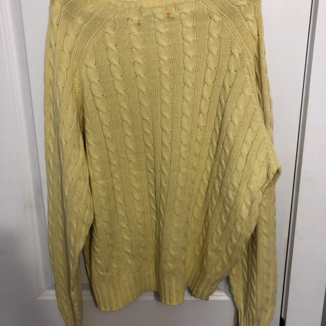 Vintage Polo By Ralph Lauren Yellow Cable Knit Sweater photo 3