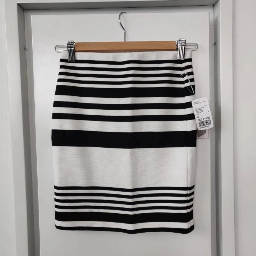 BNWT F21 Contemporary Striped Skirt photo 3