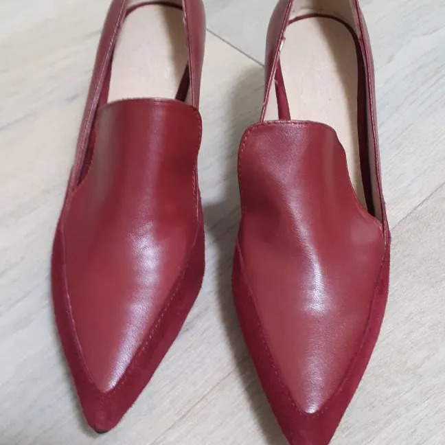 Red leather pumps Size 6 photo 1
