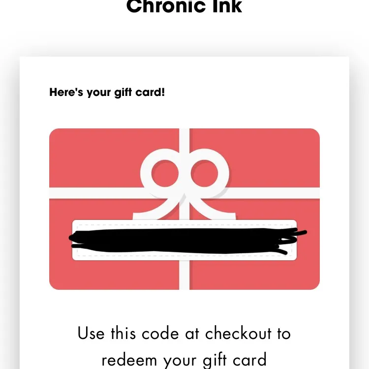 Chronic Ink 50$ Gift Card photo 1