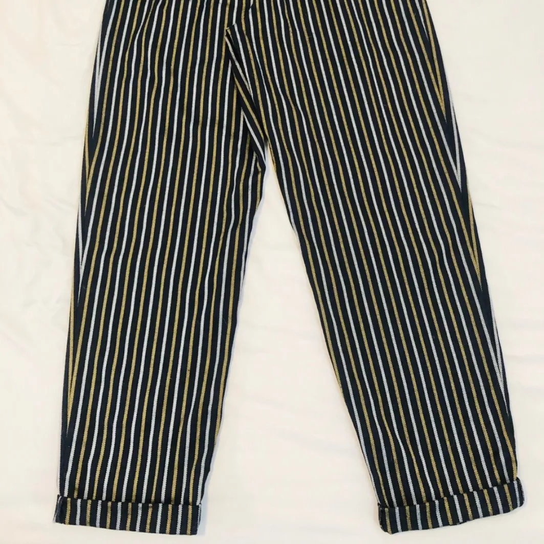 Topshop Navy Stripe Pants Trousers photo 3