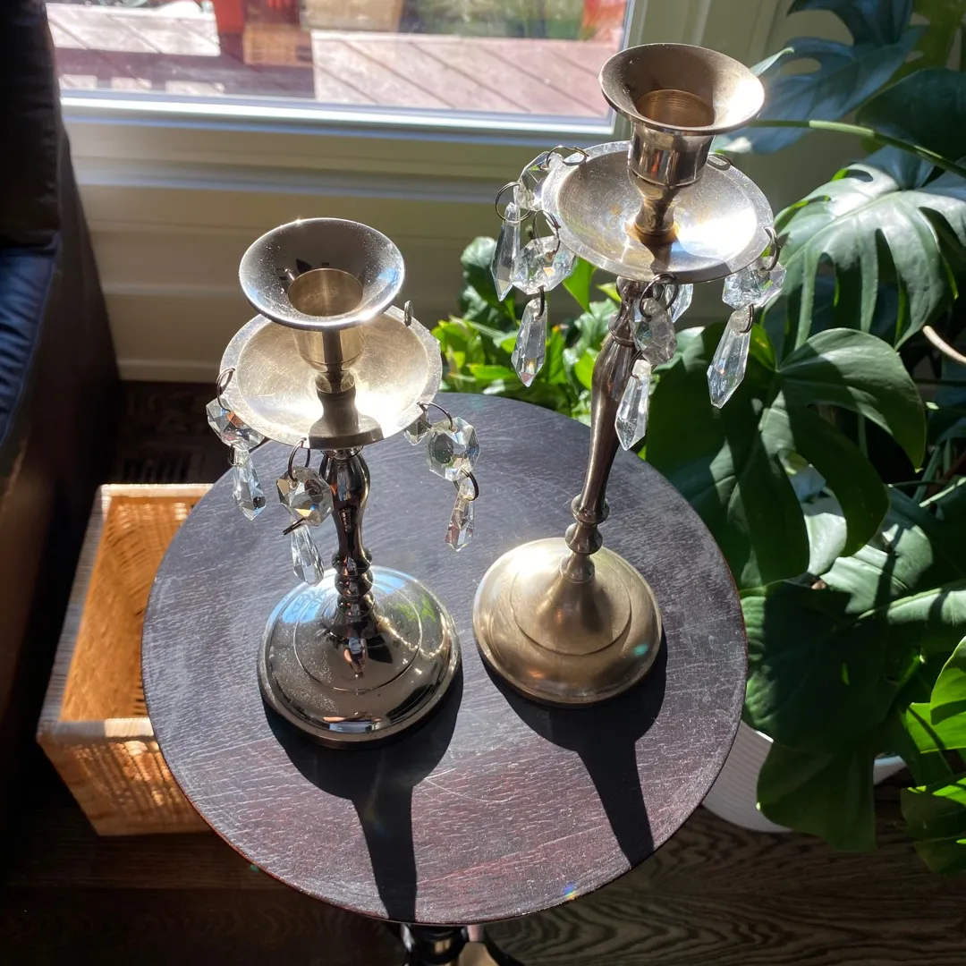 Silver-plated candlesticks photo 3