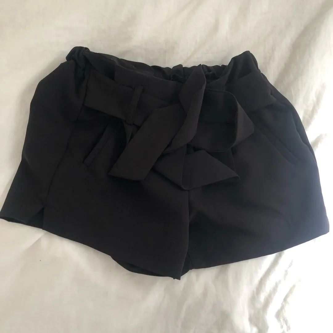 Black Tie-up Shorts Size SM photo 1