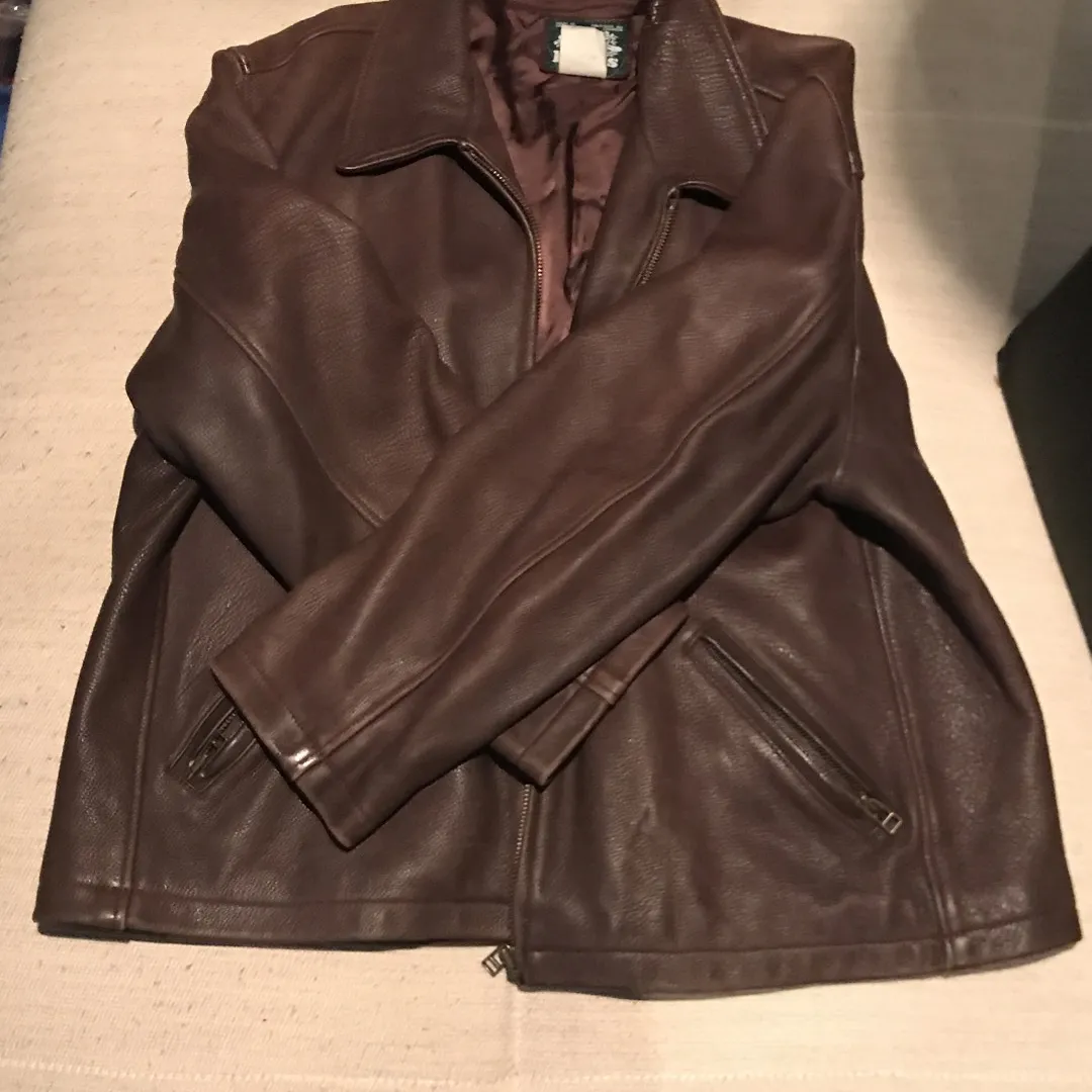 ROOTS leather Jacket Size 12 photo 1
