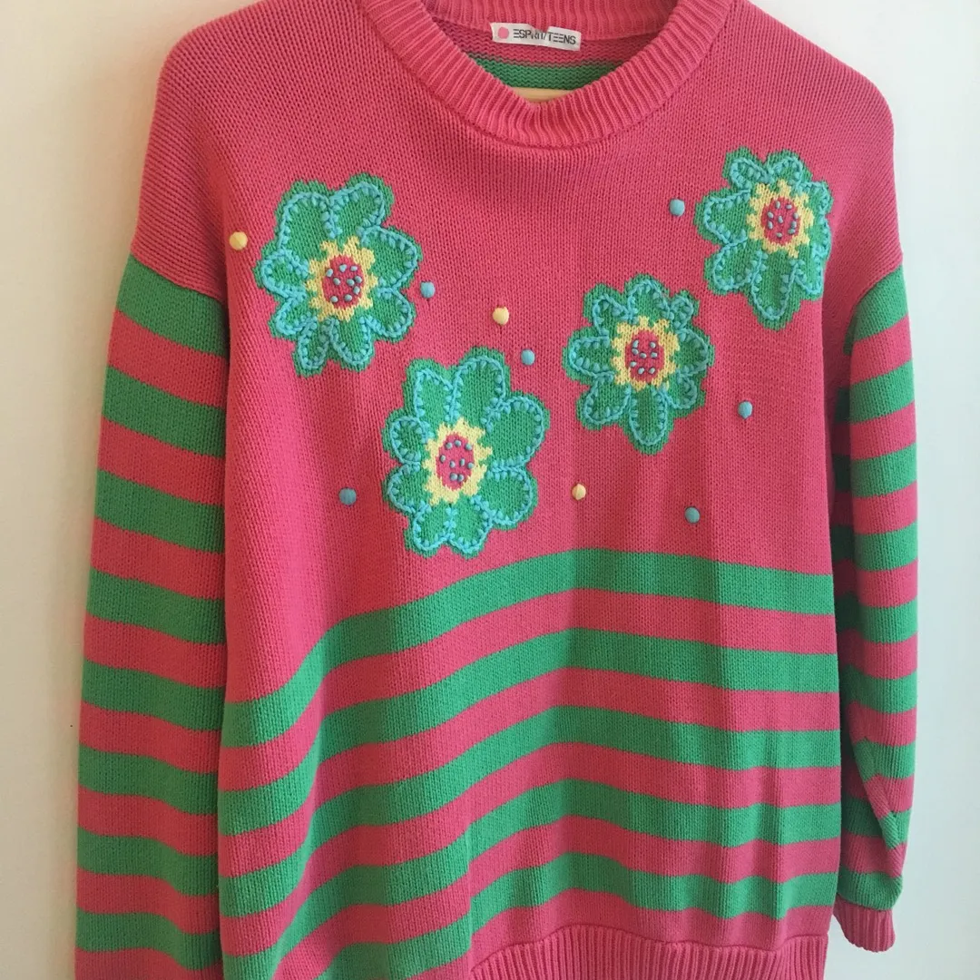 Esprit Pink And Green Sweater photo 1