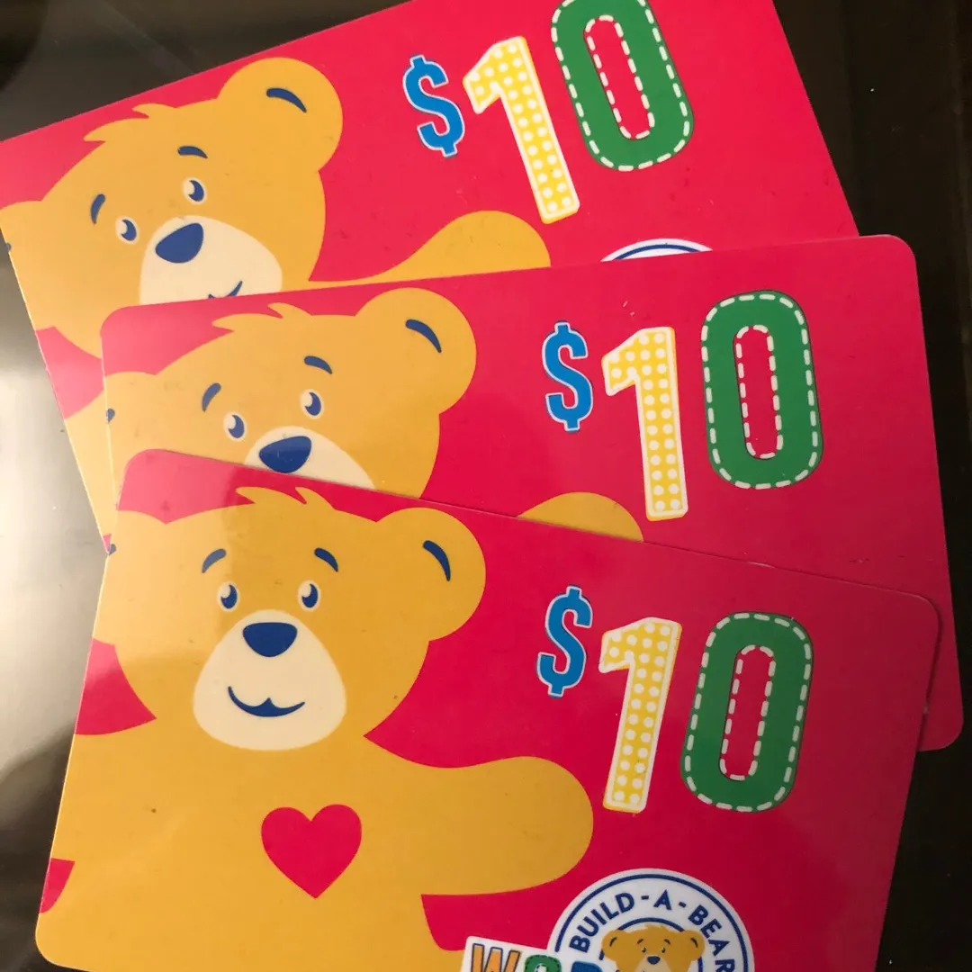 Free: 3X10$ Gift Cards To Build A Bear Workshop photo 1
