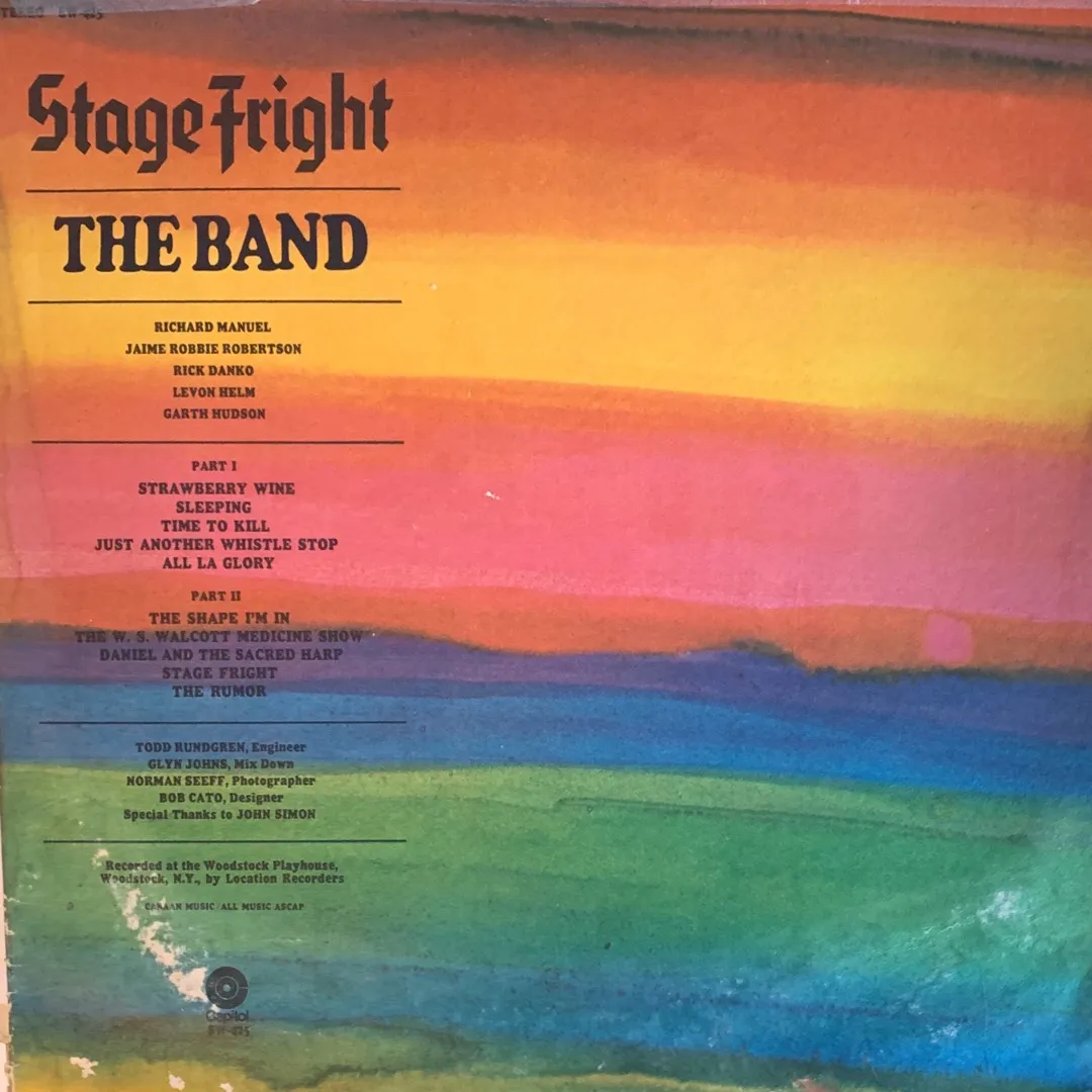 The Band Stage Fright Vinyl Record photo 1