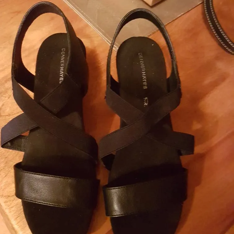 Brand New Black Slide On Sandals Denver Heyes Re Bunz photo 1
