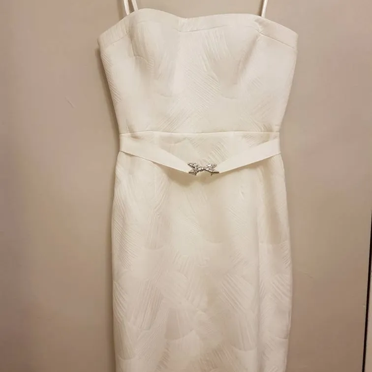 White Strapless Bcbg Cocktail Dress - Size 4 photo 1