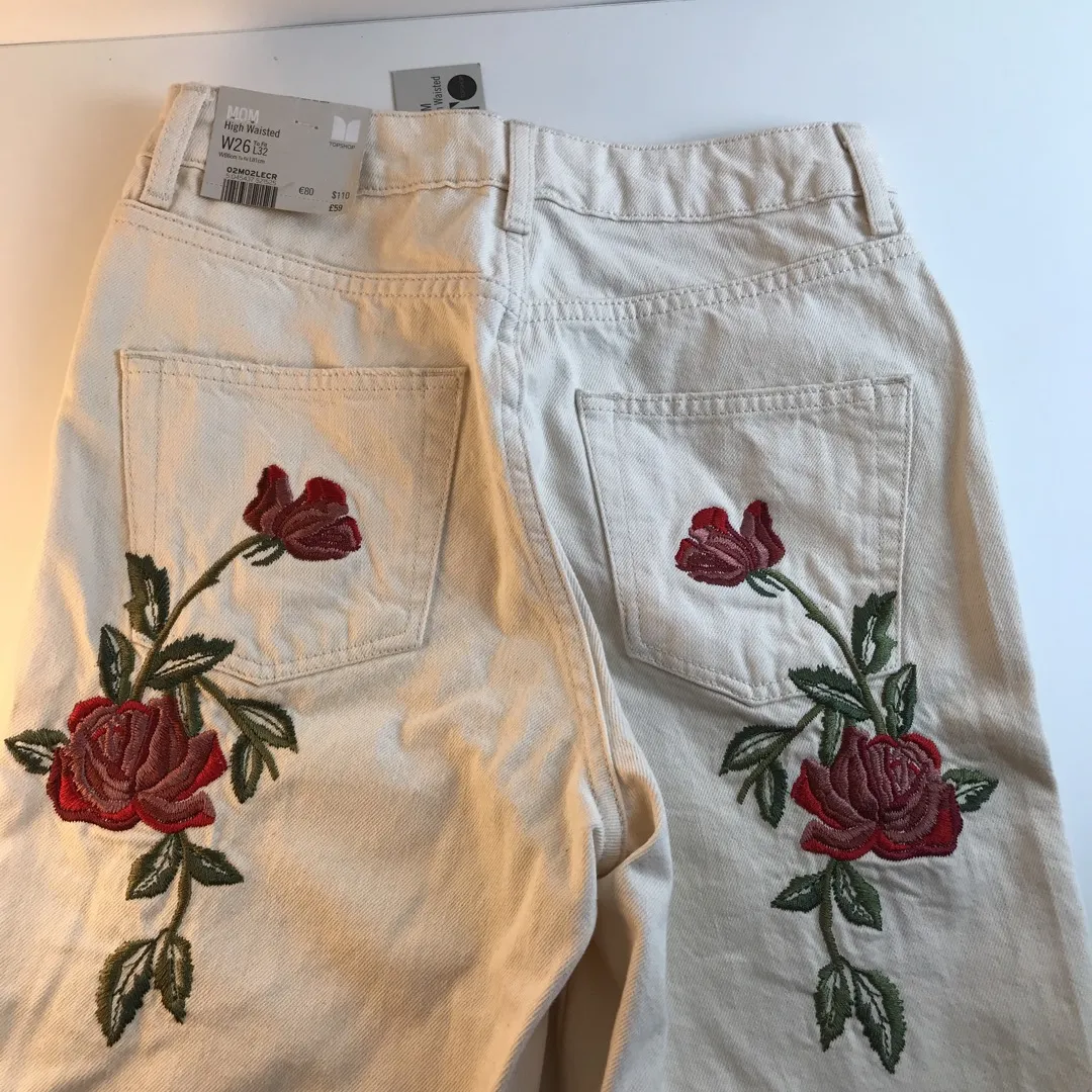 Topshop Embroidered Rose Jeans 👖 photo 5