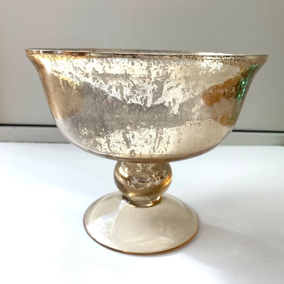Glass Bowl With Antique Silver Finish photo 1