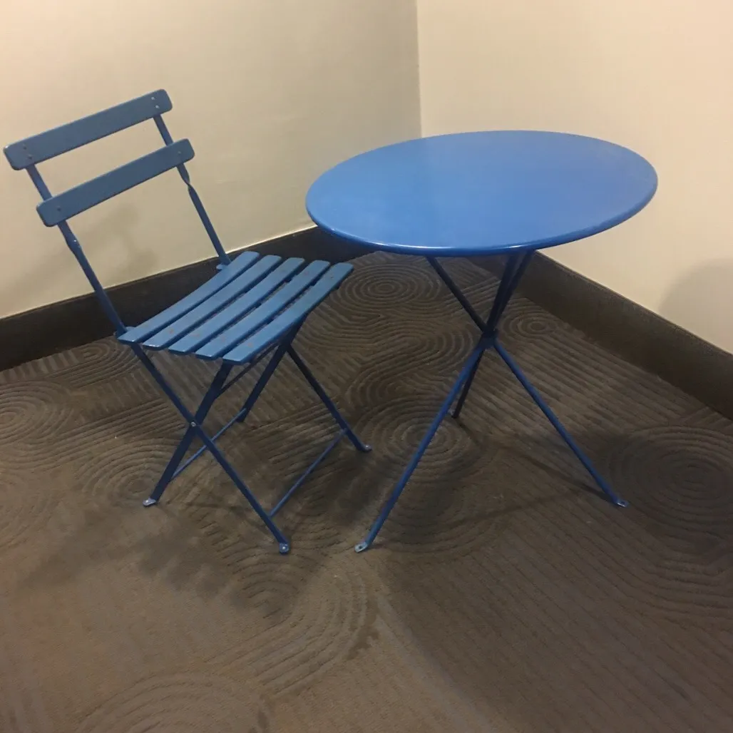Adorable blue table and chair photo 1