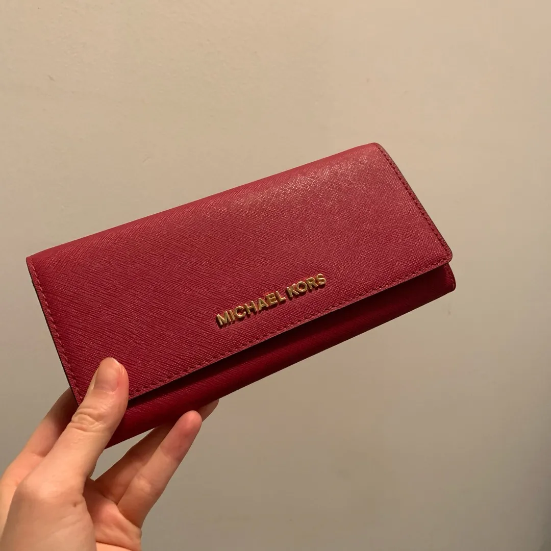 Authentic Michael Kors Deep Red Wallet photo 4