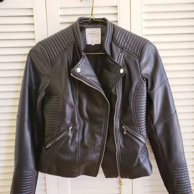 Zara Vegan Leather Moto Jacket photo 1