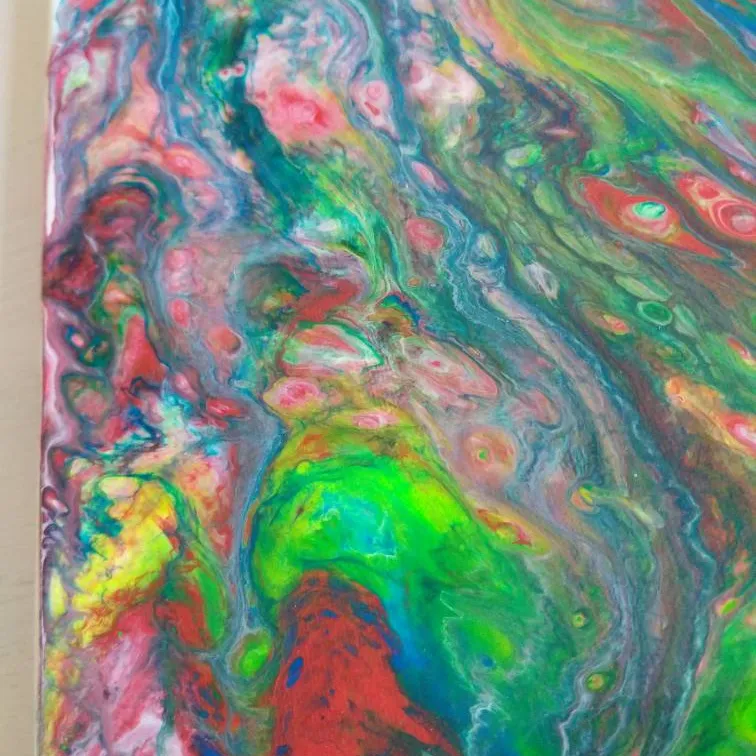 Super Glossy Acrylic Paint Pour Creation, With Resin photo 8