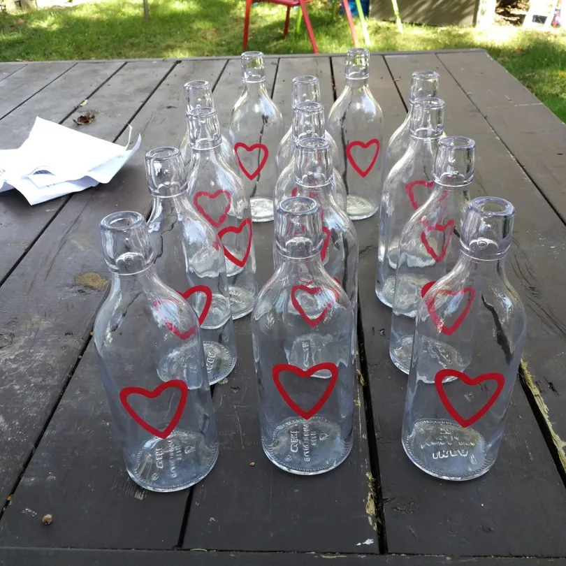 Ikea Heart Glass Bottles photo 1