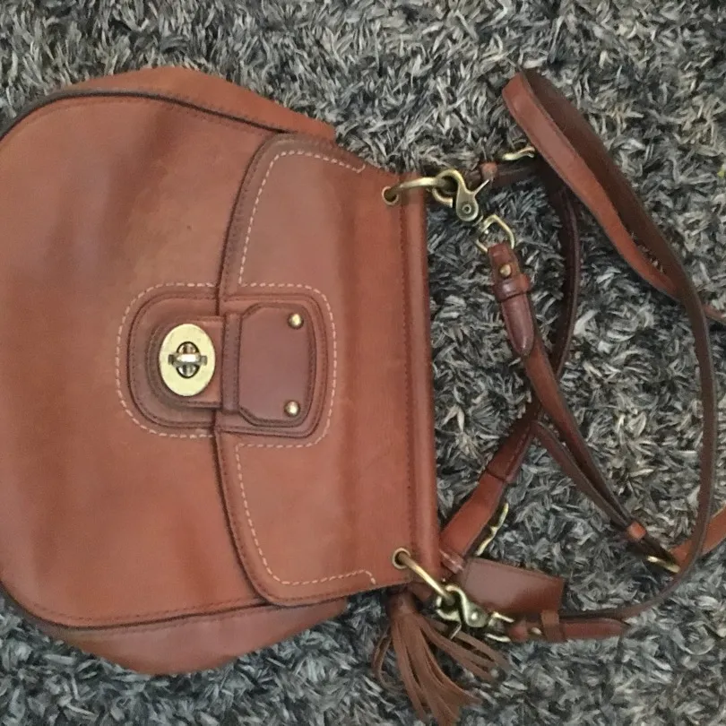 Coach Purse Brown Leather photo 1