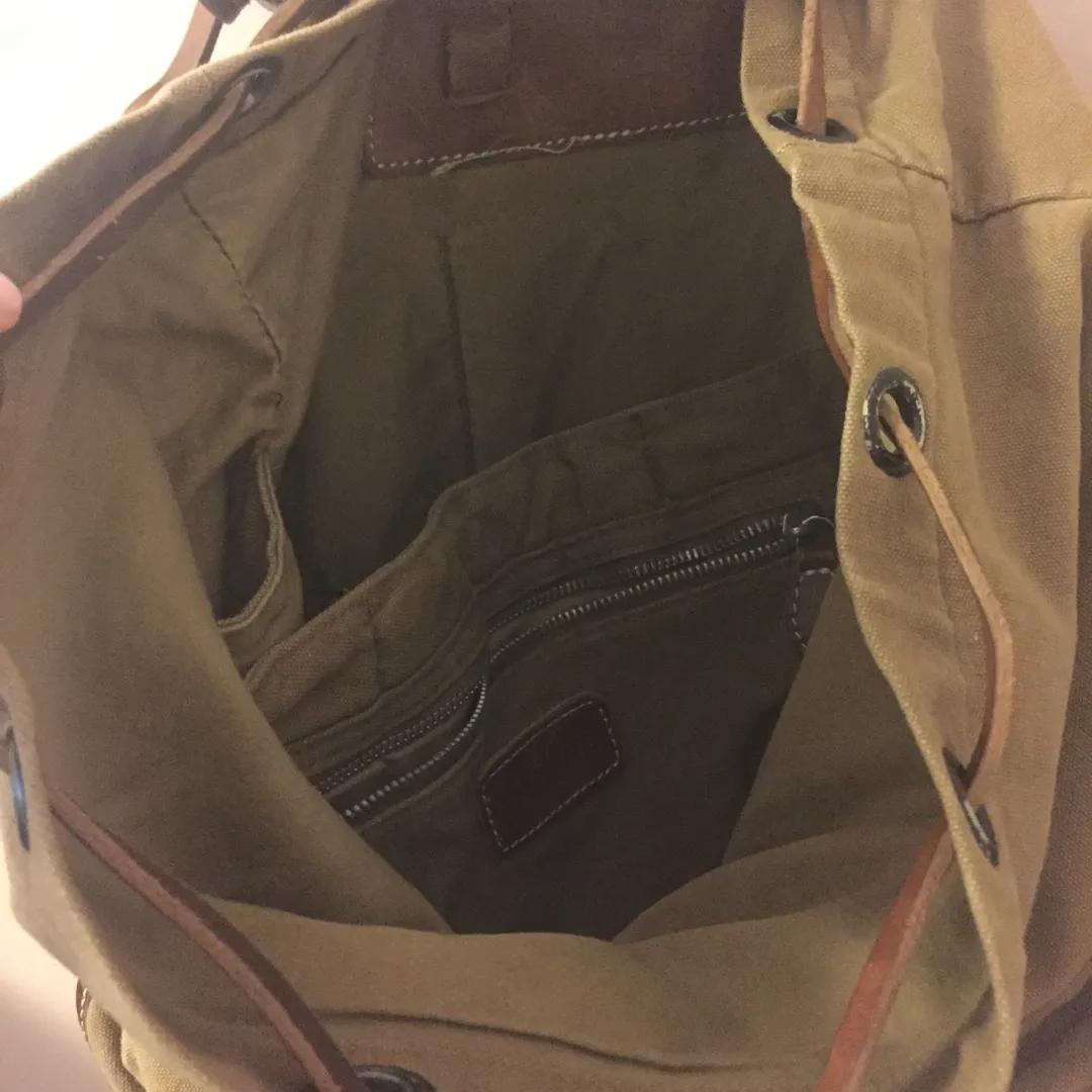 Ralph Lauren Leather And Cloth Backpack photo 5