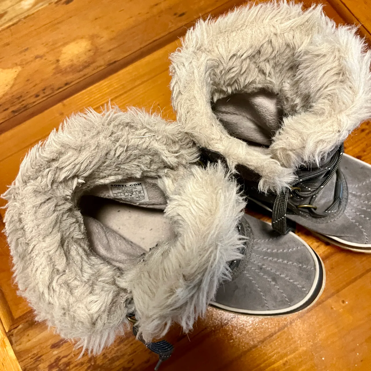 Sorel Winter Snow Boots Tivoli, Grey Suede Insulated, Size 7 photo 3
