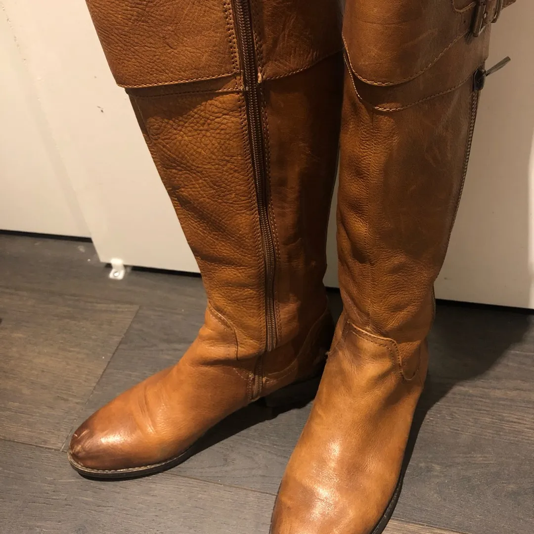 Arturo Chiang Brown Ombré Leather Riding Boots photo 3