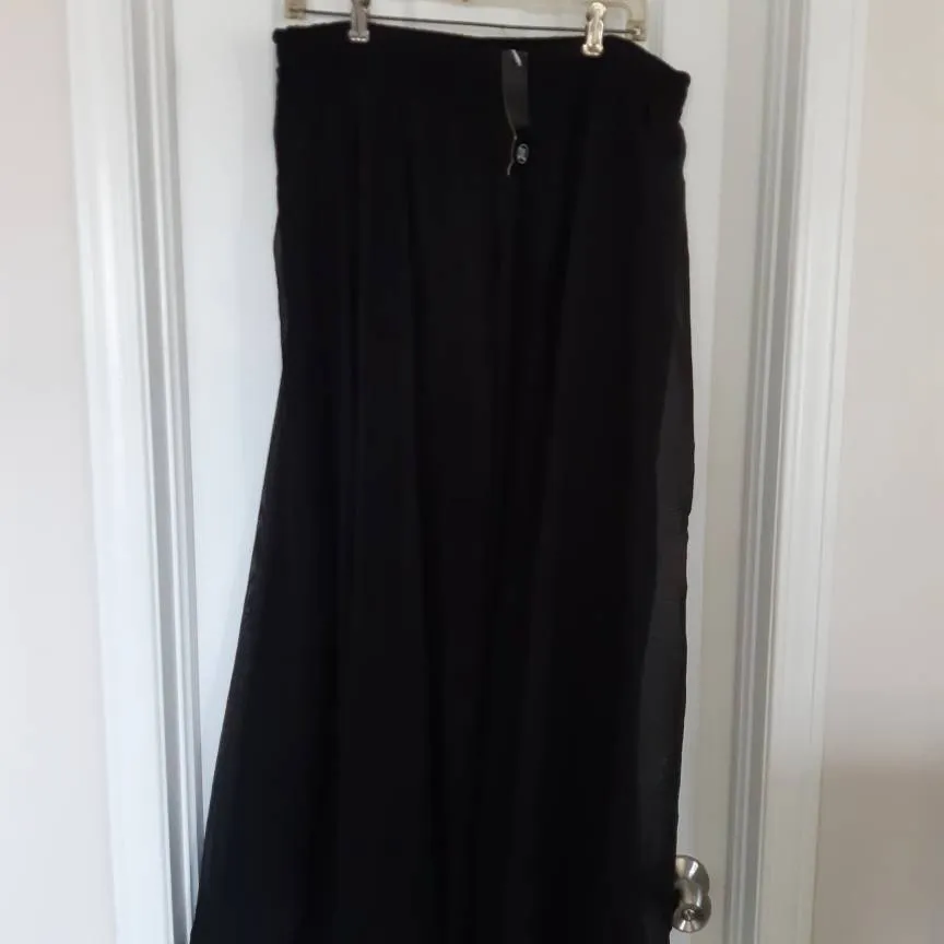 BNWT Long Black Chiffon Skirt photo 1