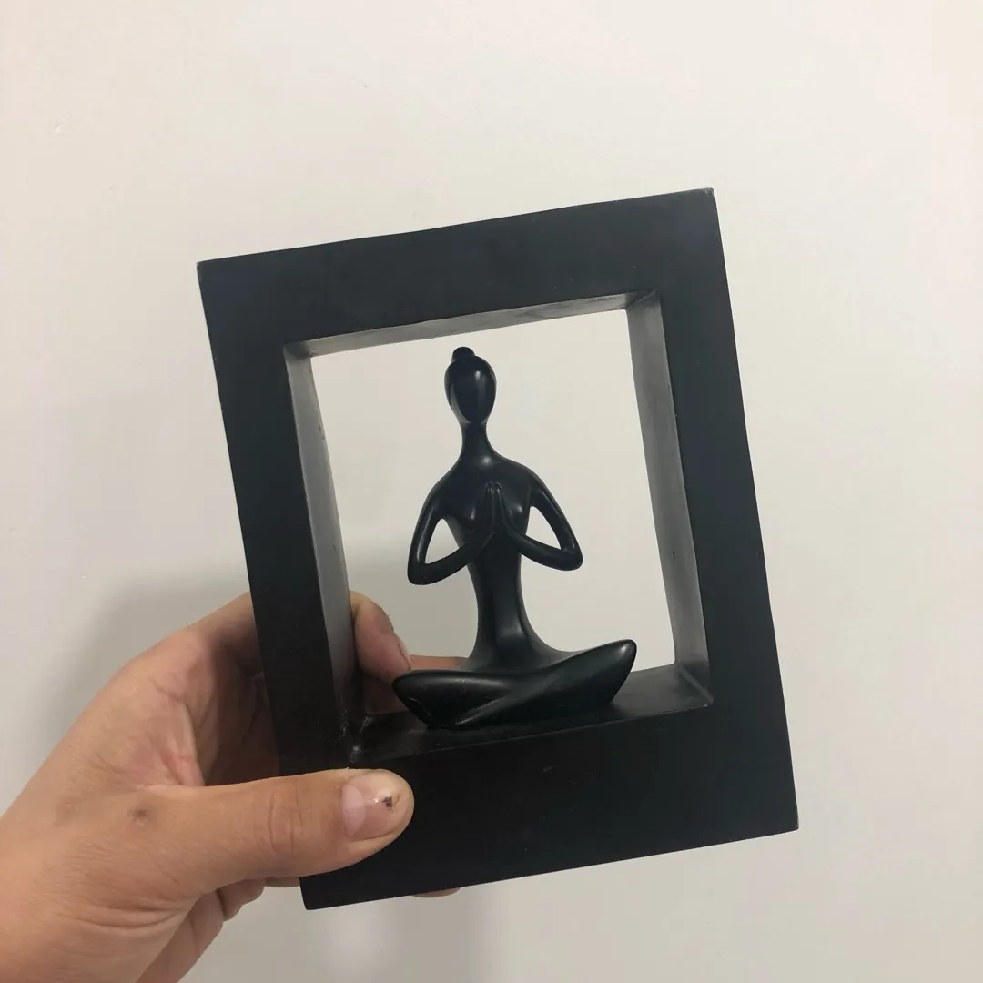Black Yoga Candle Holder/statue photo 1