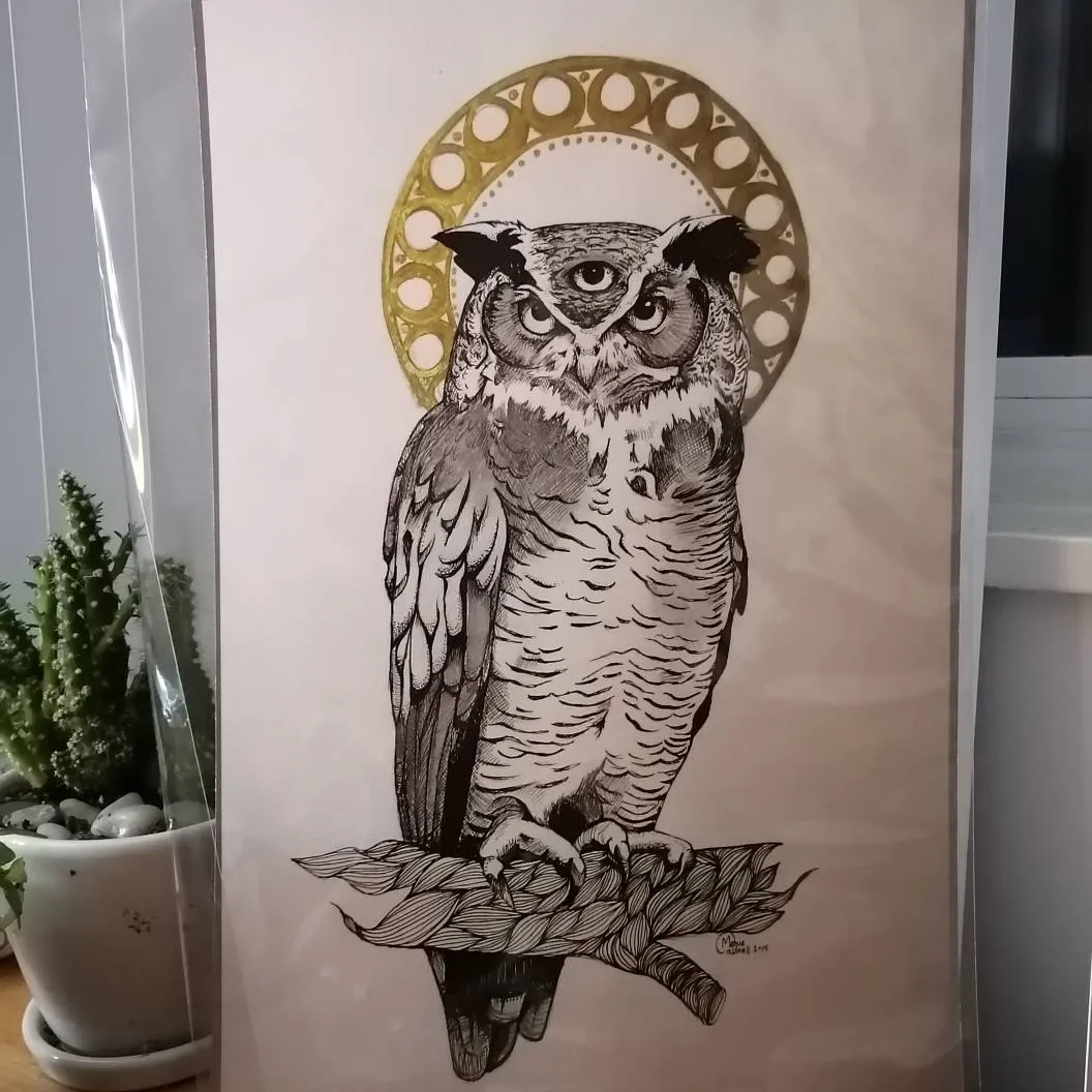 3 Eyed OWL Print photo 1