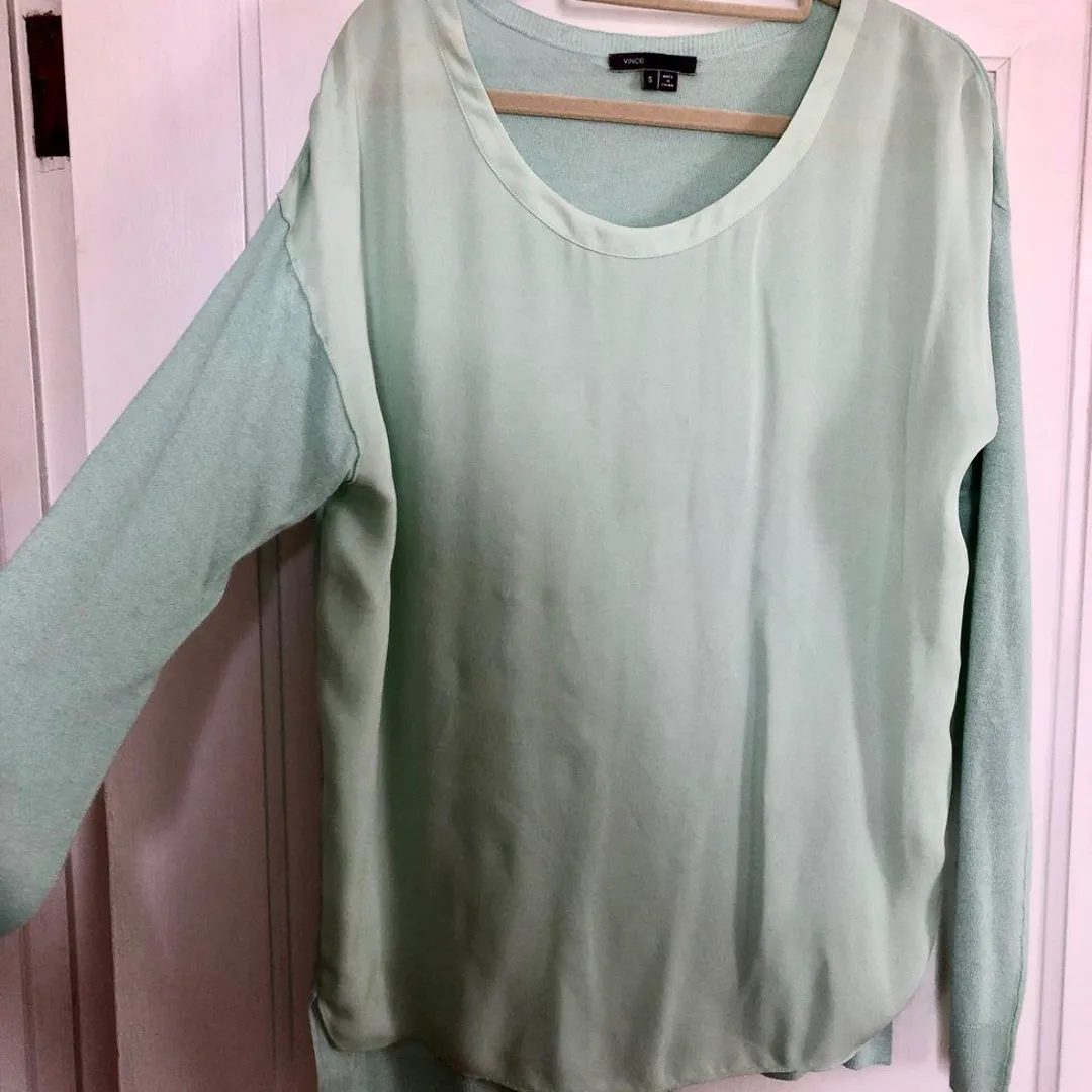Vince S Mint Half Silk Shirt / Light Sweater photo 1