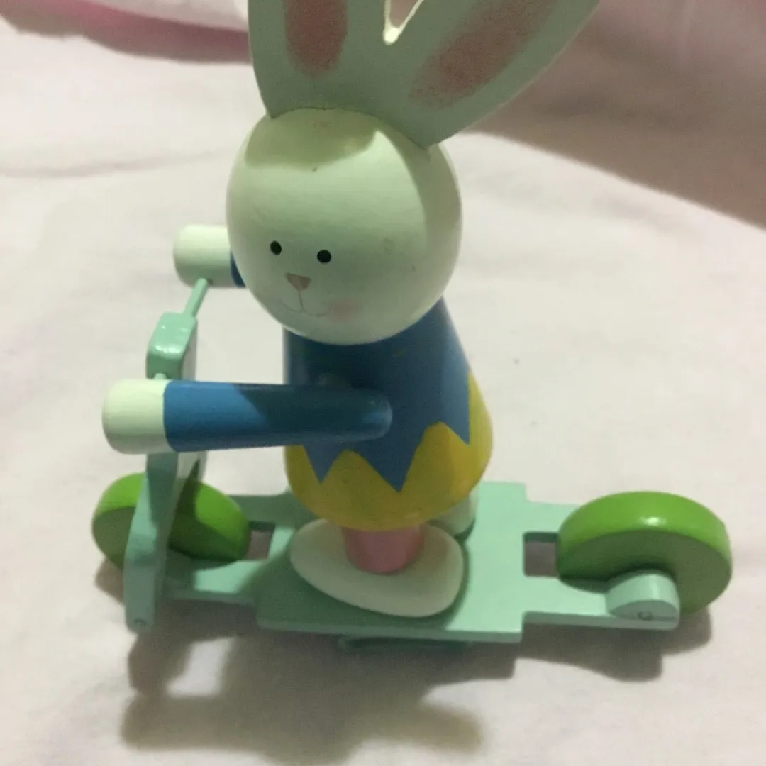 Rabbit On Scooter.               6 Inches Tall by 5 Inches photo 1