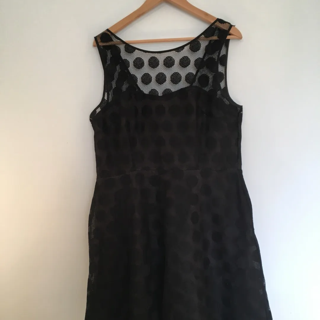 Black Polka Dot Betsey Johnson Dress- Size 14 photo 1