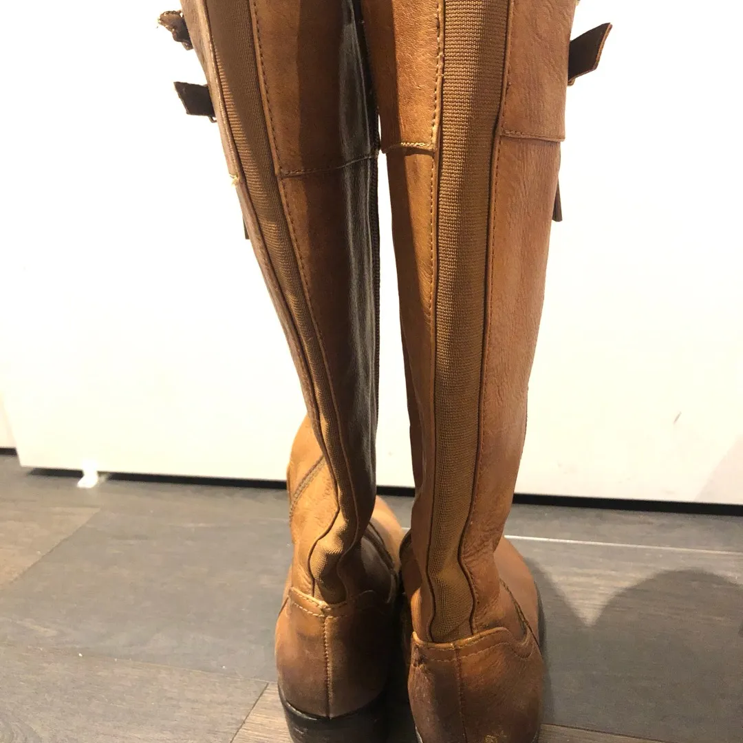 Arturo Chiang Brown Ombré Leather Riding Boots photo 4