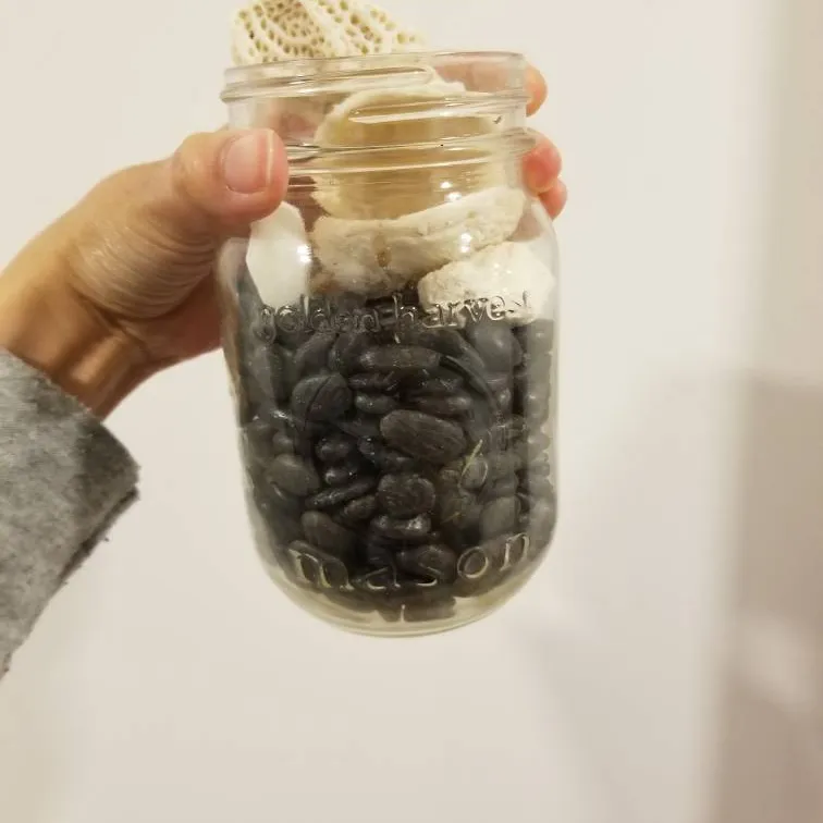 Mason Jar With Pebbles And Shells photo 3