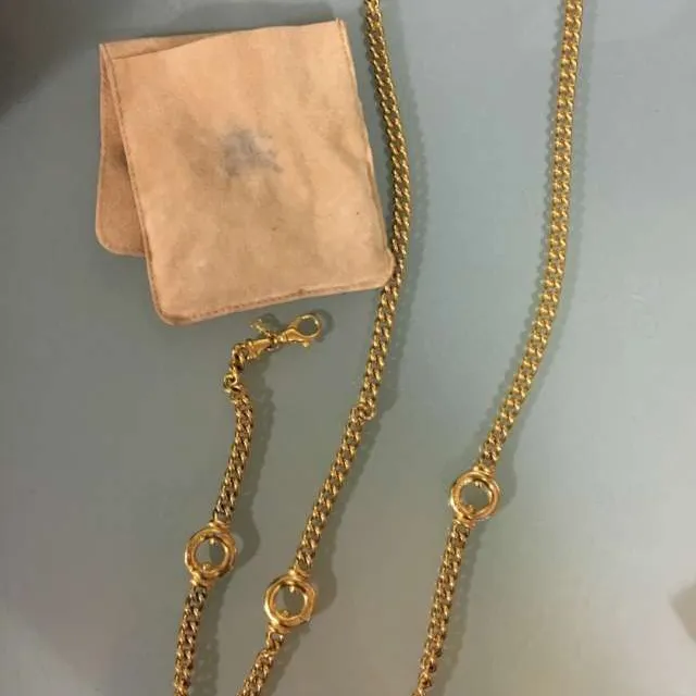 Gold Burberry Chain And Bracelet photo 1