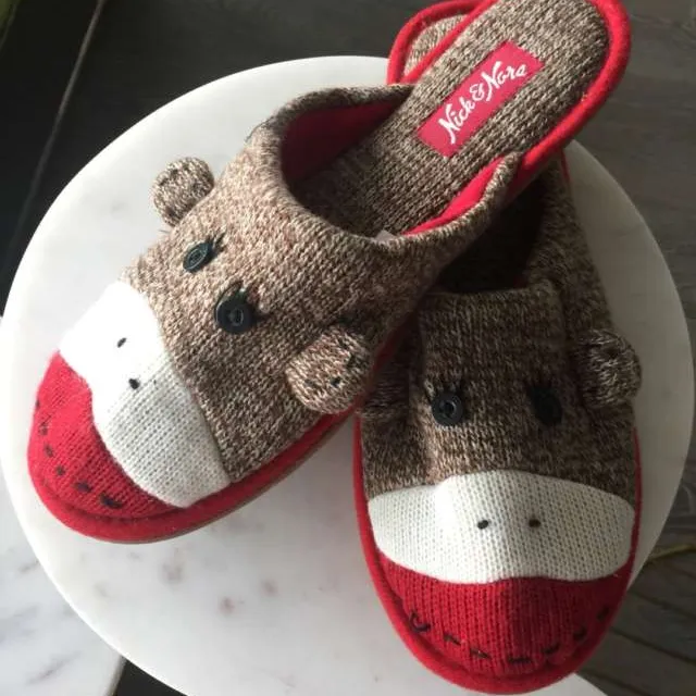 Sock Monkey Slippers New! photo 1