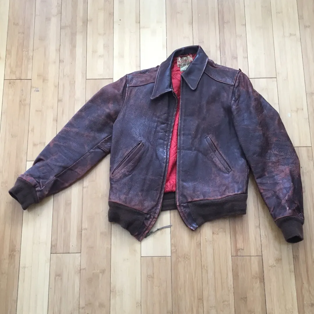 1950’s Vintage Leather Bomber Jacket photo 1