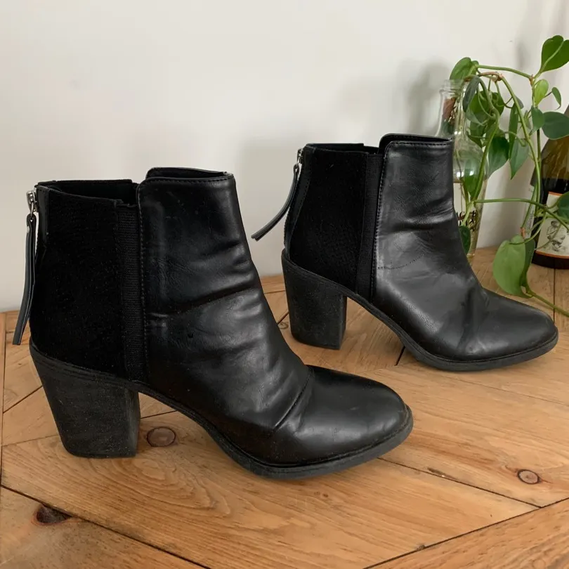 Black Leather/Suede Booties photo 1