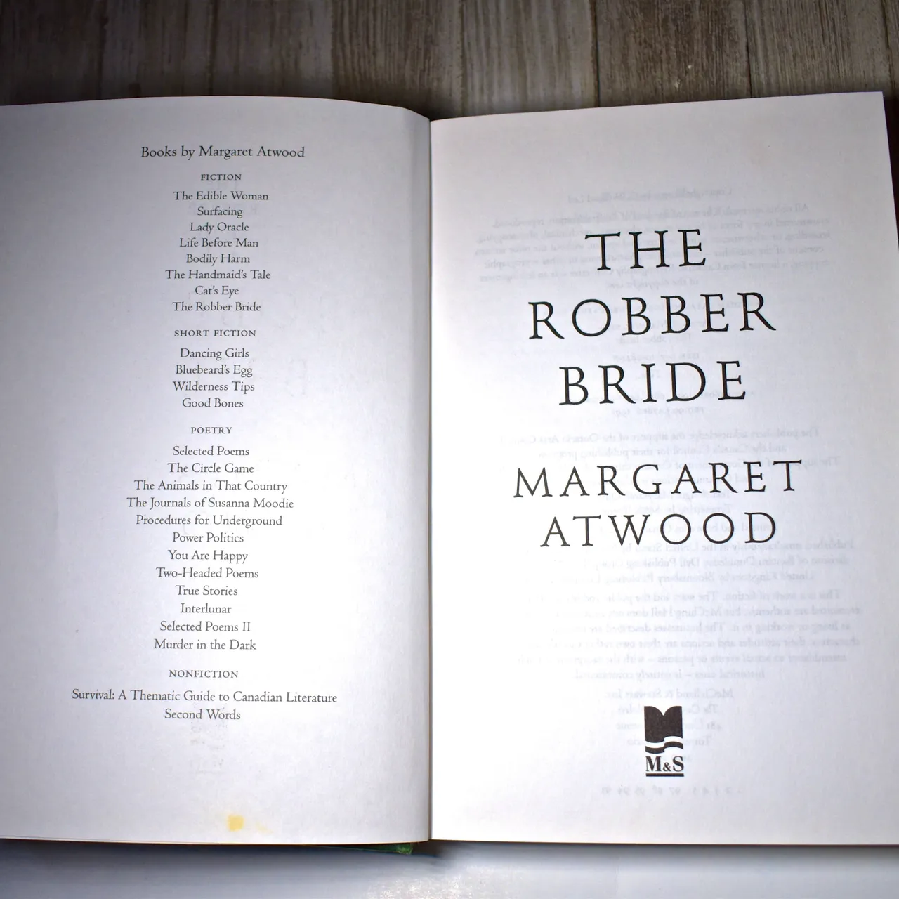 Margaret Atwood The Robber Bride Hardcover photo 1