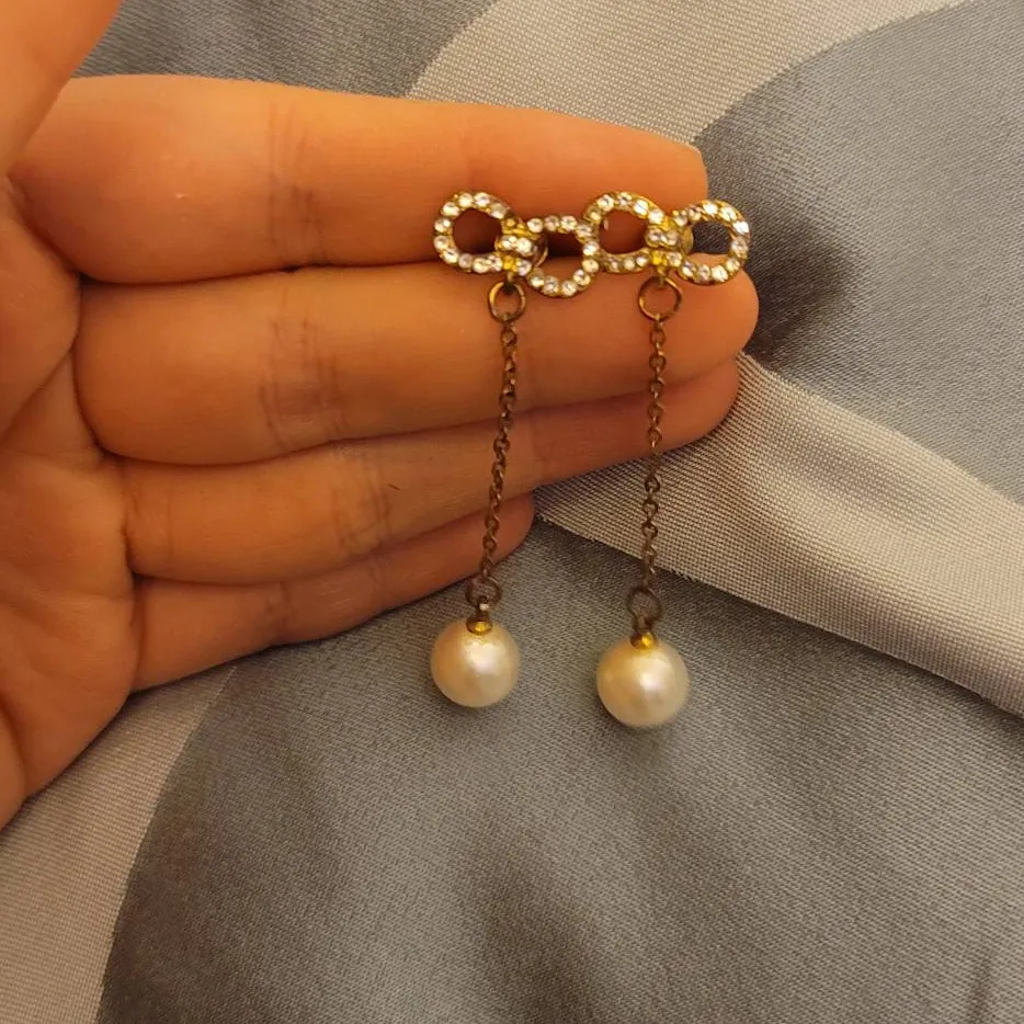 Dangle Pearl Earrings (New) photo 1