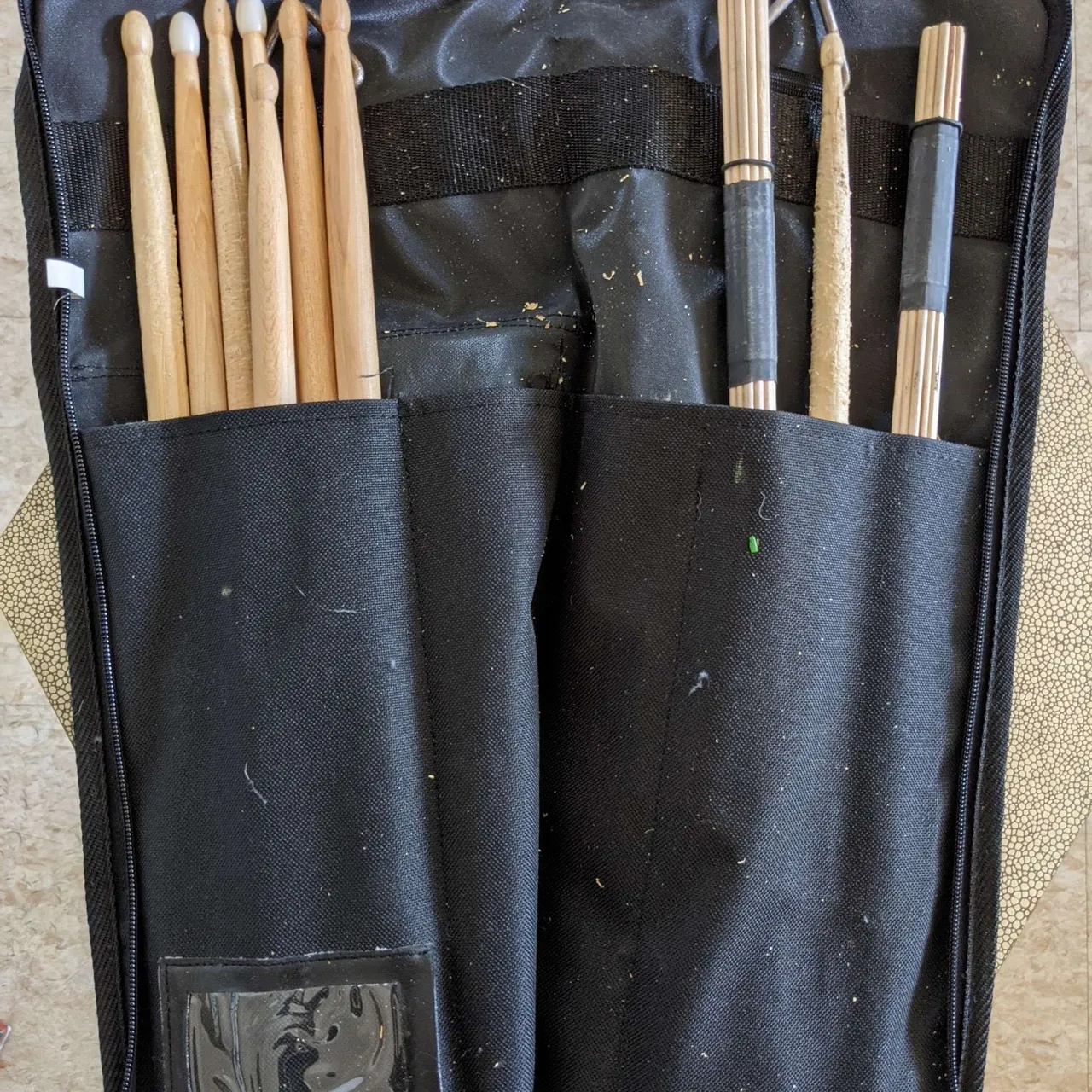 drum stick bag with various sticks photo 1