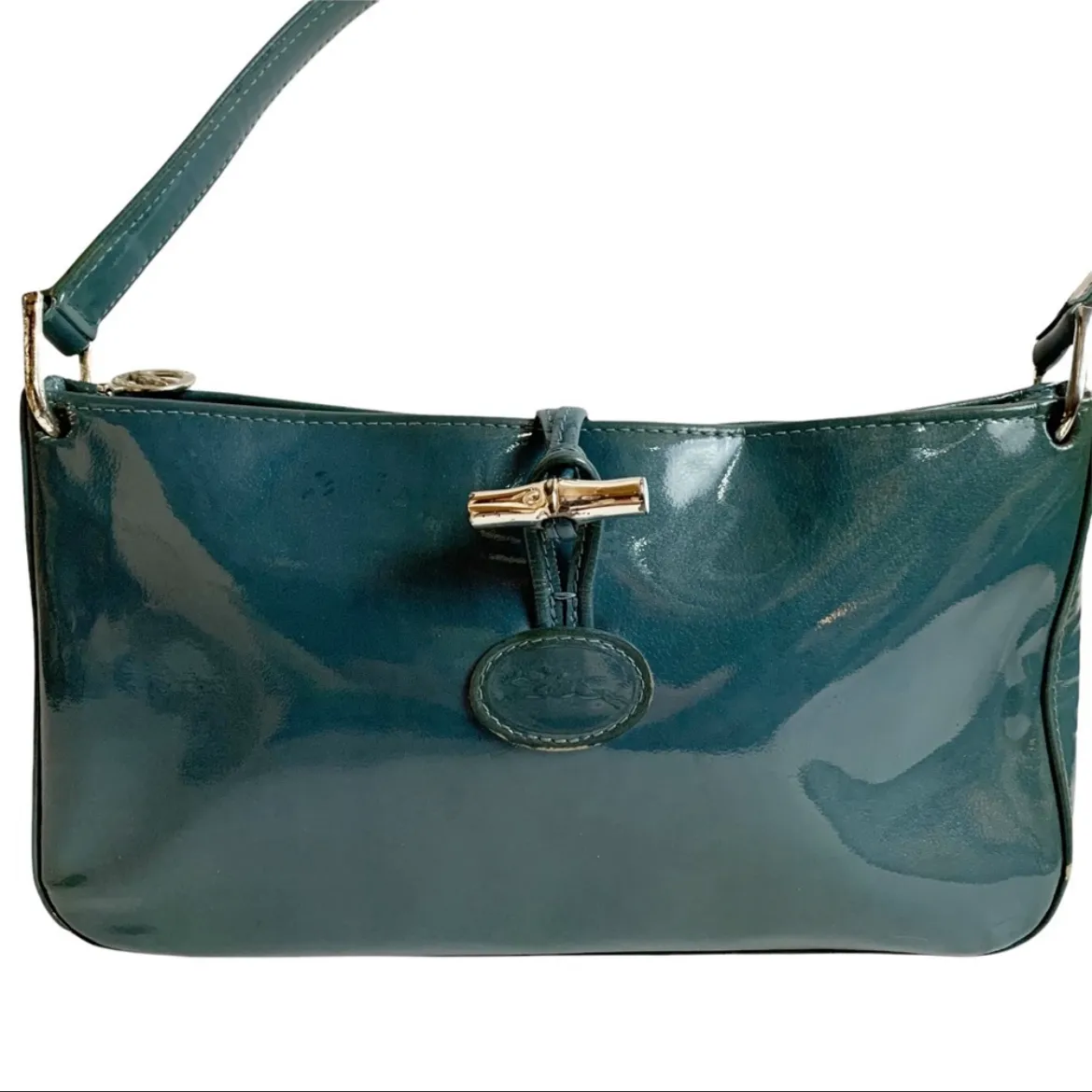 Longchamp Teal Leather Bag - Vintage photo 3