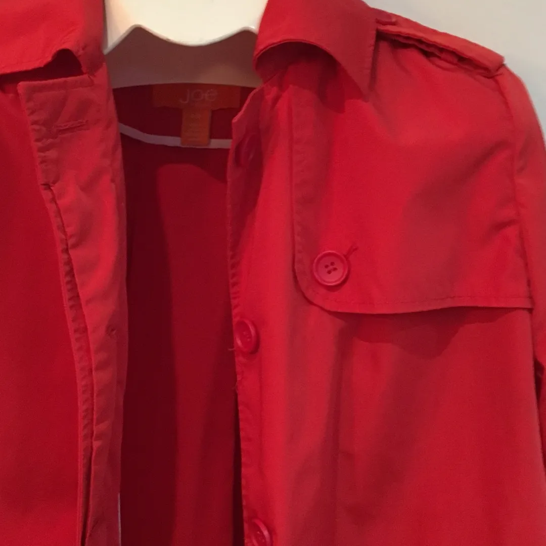 Joe Fresh Red Trench Jacket // Size S photo 3